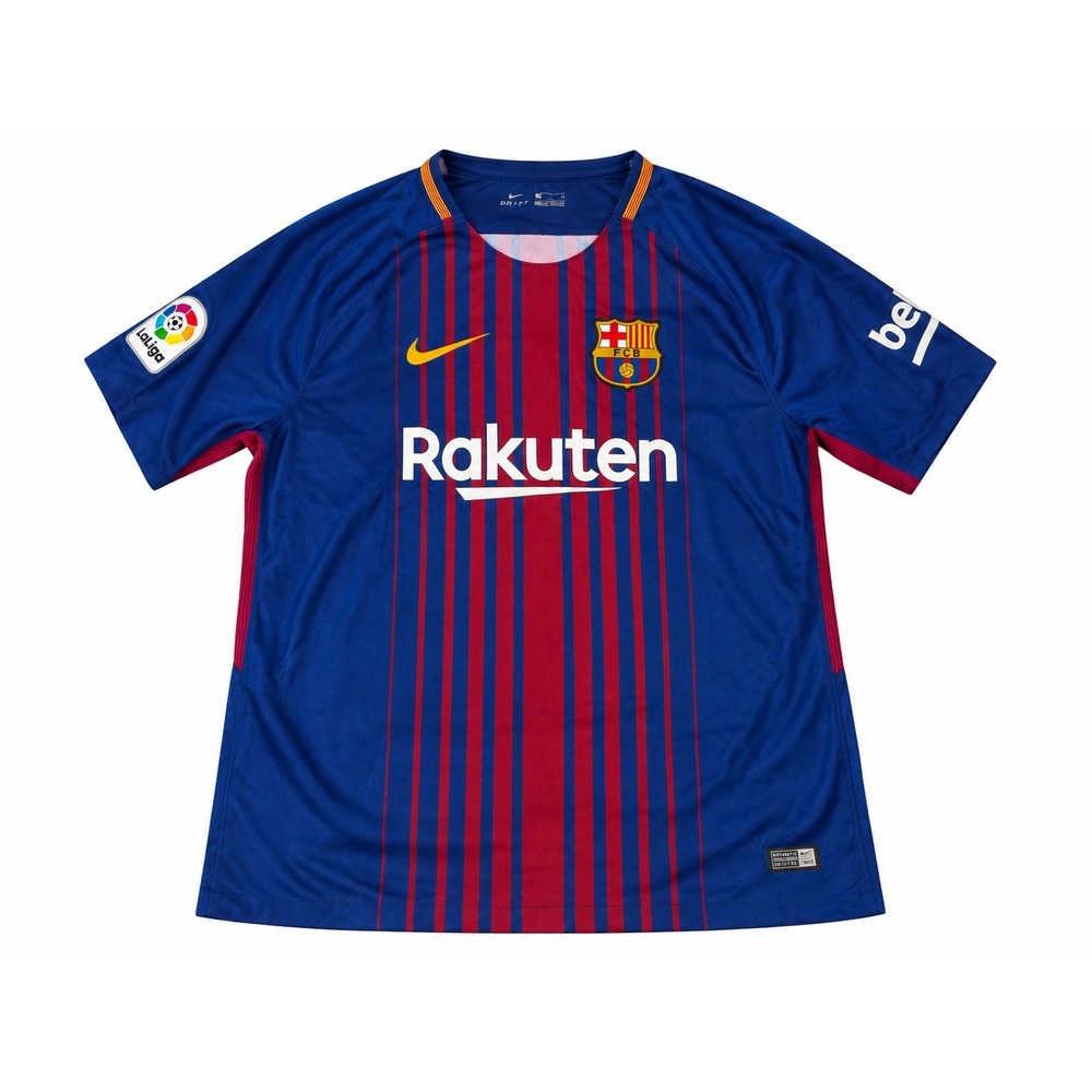 Nike FC Barcelona 2017-18 Home Jersey Blue Red Rakuten Soccer Shirt Mens XL